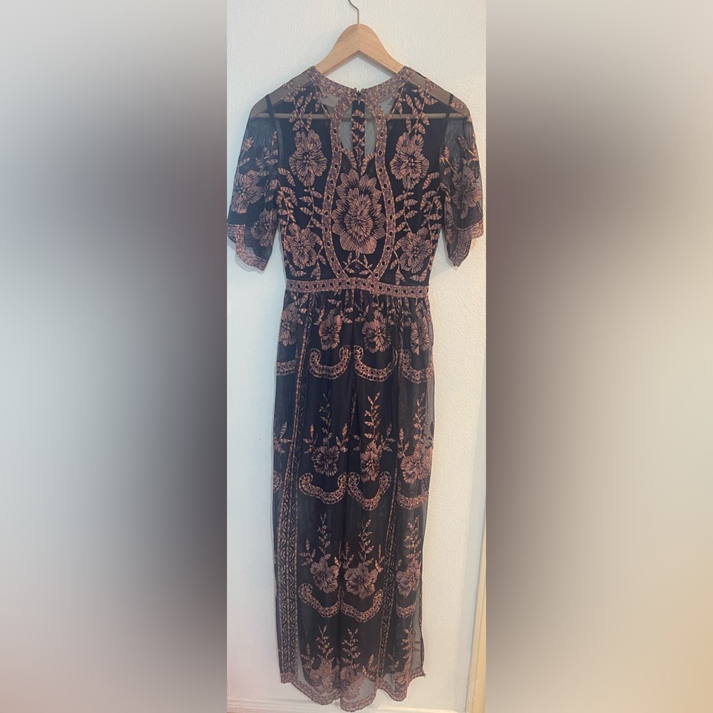 Altar'd State Catania Lace Mesh Embroidered Bohemian Maxi Dress Women's size S - Picture 3 of 12